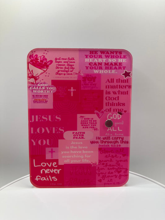 Love Never Fails Pink Lash Tile 💕